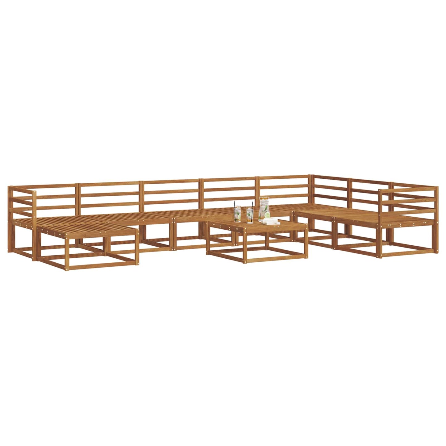 vidaXL Outdoor Sofa Set 9 pcs Natural Solid Acacia Wood