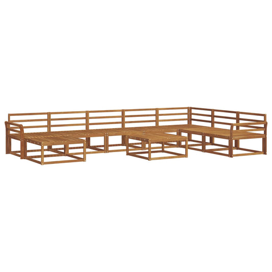 vidaXL Outdoor Sofa Set 9 pcs Natural Solid Acacia Wood