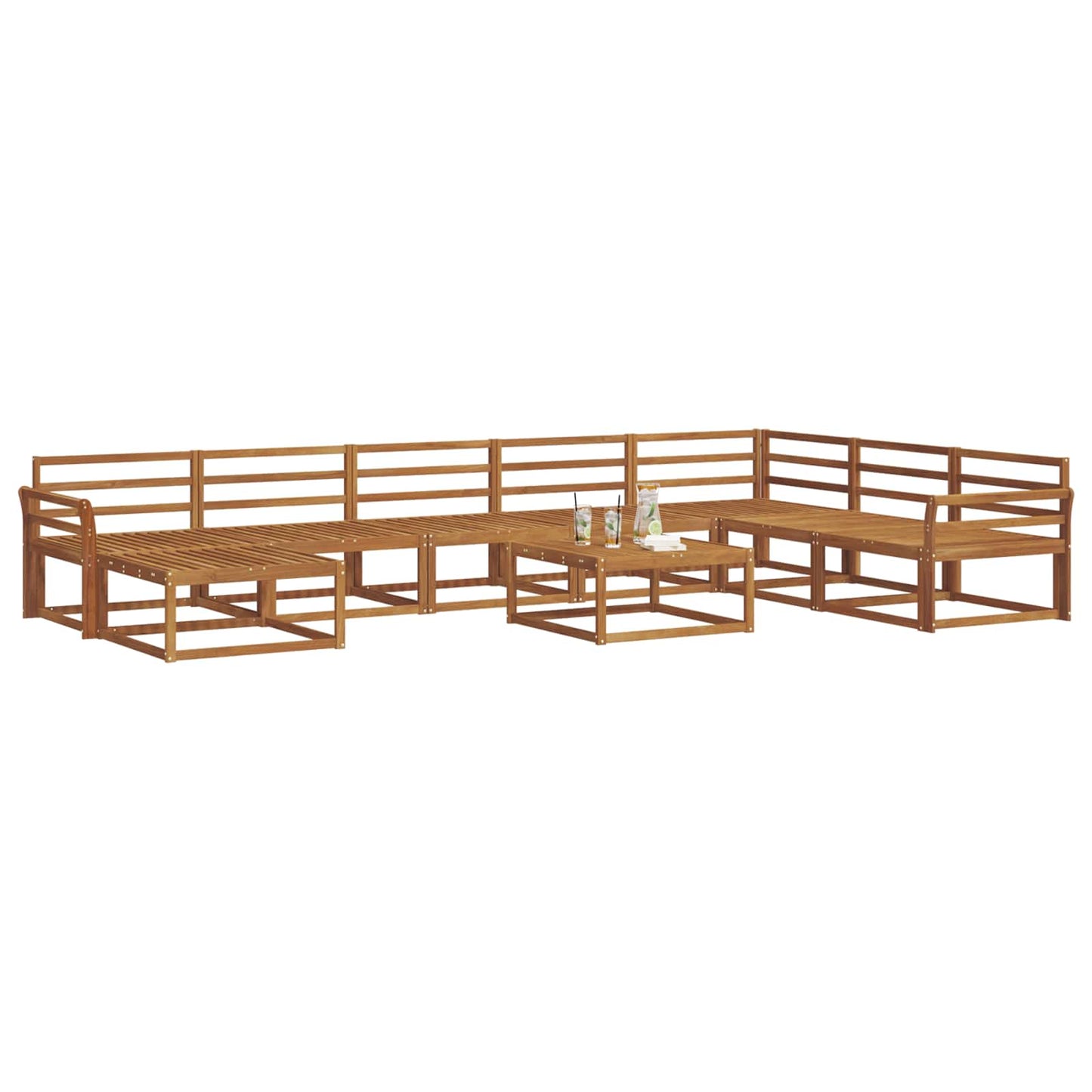vidaXL Outdoor Sofa Set 9 pcs Natural Solid Acacia Wood