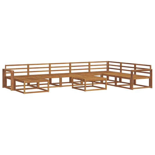 vidaXL Outdoor Sofa Set 9 pcs Natural Solid Acacia Wood