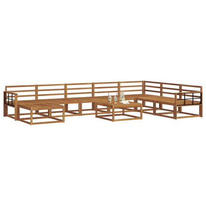 vidaXL Outdoor Sofa Set 9 pcs Natural Solid Acacia Wood