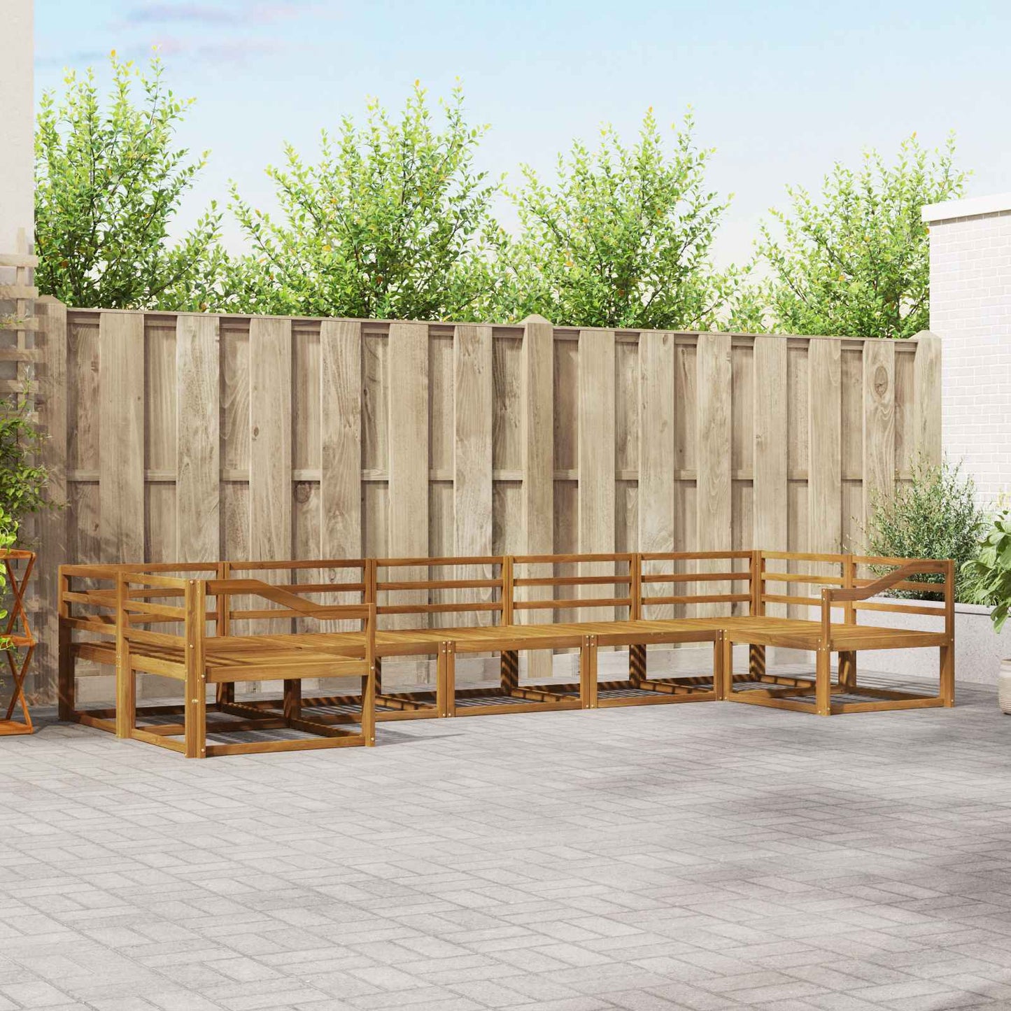 vidaXL Outdoor Sofa Set 7 pcs Natural Solid Acacia Wood