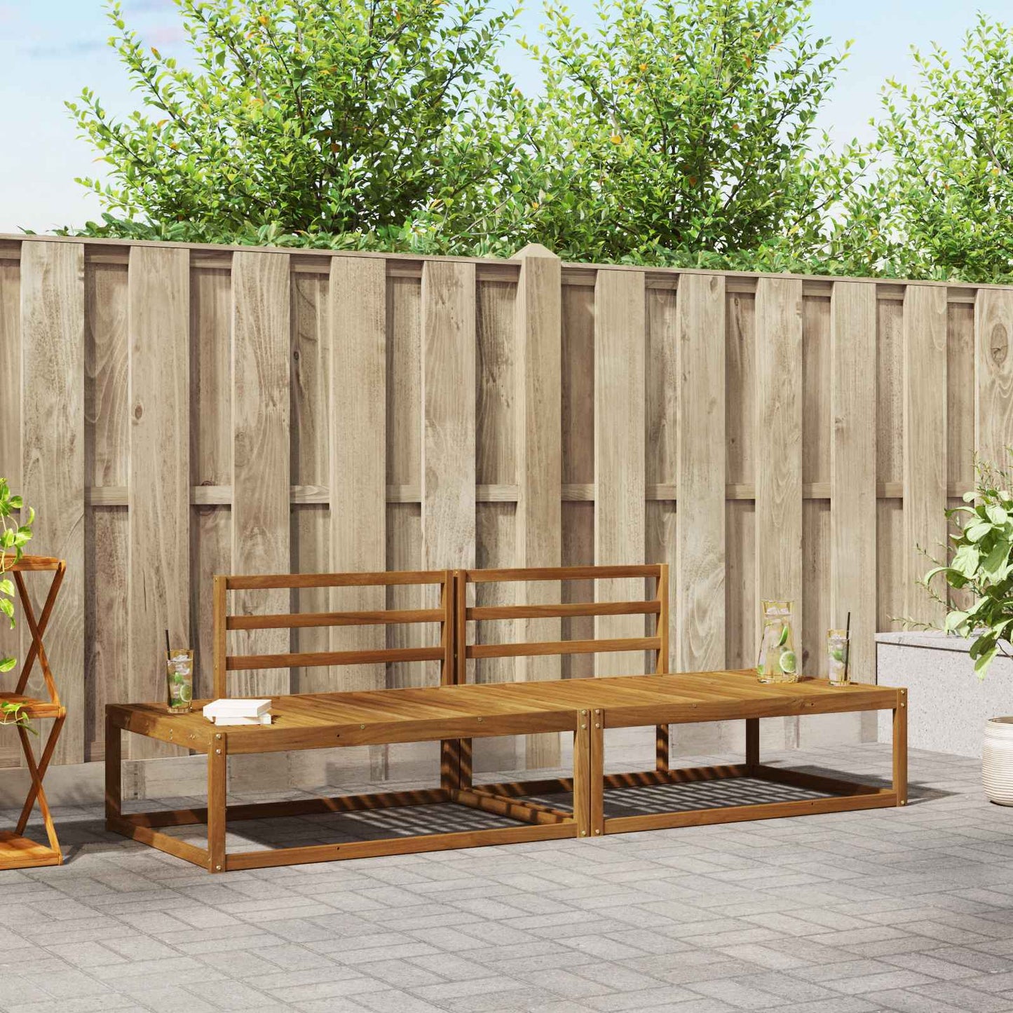 vidaXL Outdoor Sofa Set Natural Solid Acacia Wood