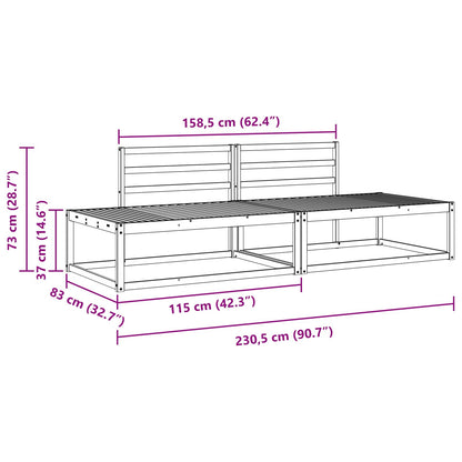 vidaXL Outdoor Sofa Set Natural Solid Acacia Wood