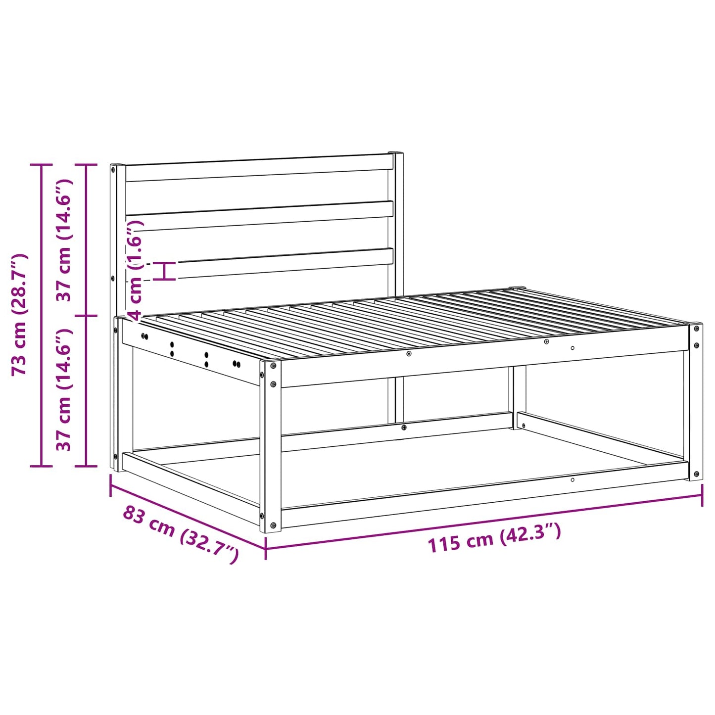 vidaXL Outdoor Sofa Set Natural Solid Acacia Wood