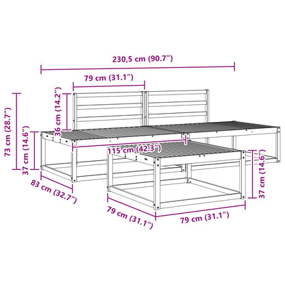 vidaXL Outdoor Sofa Set Natural Solid Acacia Wood