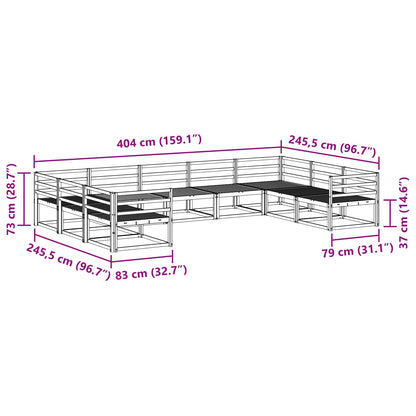 vidaXL Outdoor Sofa Set 9 pcs Natural Solid Acacia Wood