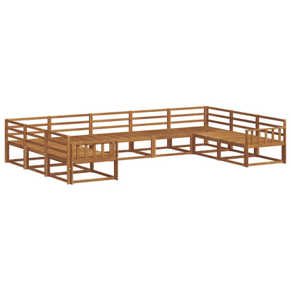 vidaXL Outdoor Sofa Set 9 pcs Natural Solid Acacia Wood