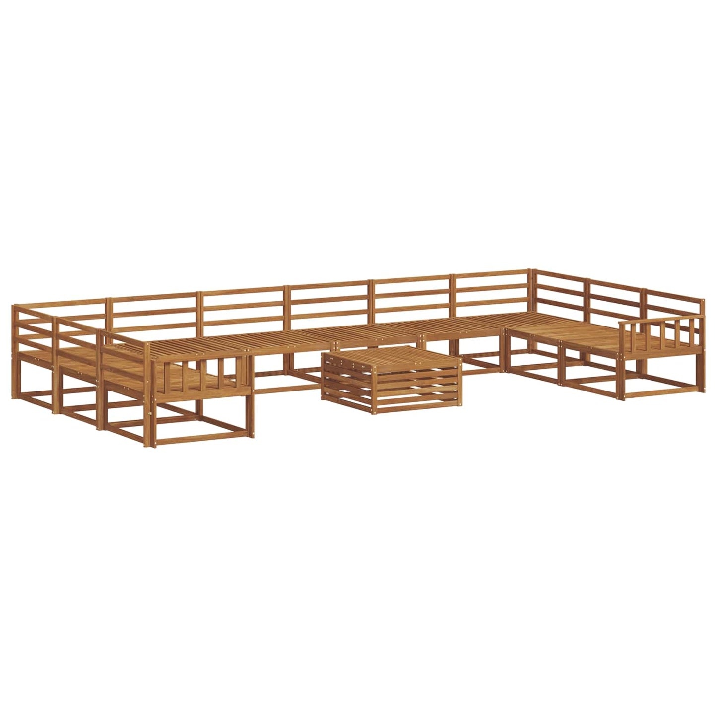 vidaXL Outdoor Sofa Set 11 pcs Natural Solid Acacia Wood