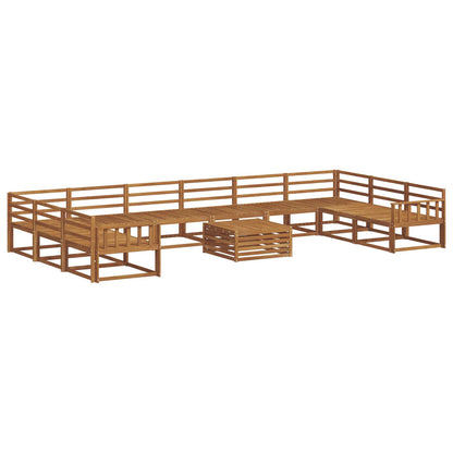 vidaXL Outdoor Sofa Set 11 pcs Natural Solid Acacia Wood