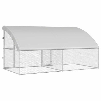 vidaXL Chicken Cage Silver 400 x 200 x 198.5 cm Galvanised steel