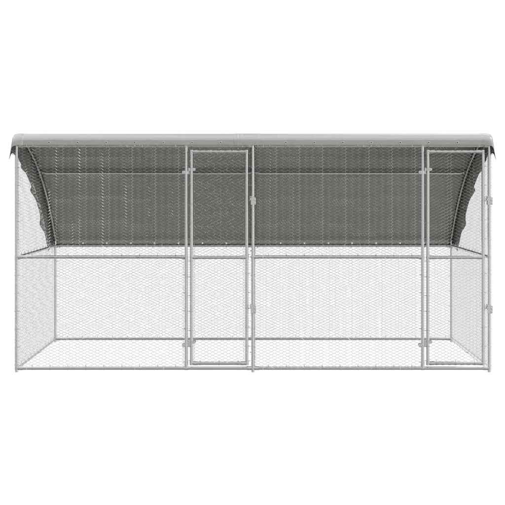 vidaXL Chicken Cage Silver 400 x 200 x 198.5 cm Galvanised steel