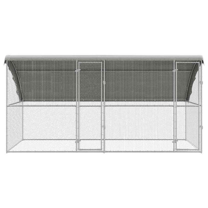 vidaXL Chicken Cage Silver 400 x 200 x 198.5 cm Galvanised steel