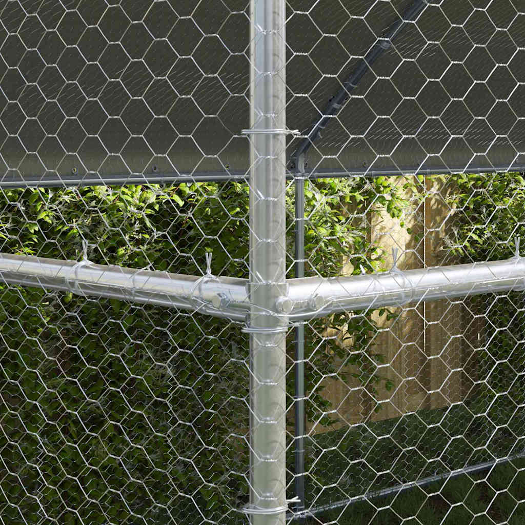 vidaXL Chicken Cage Silver 600 x 200 x 198.5 cm Galvanised steel