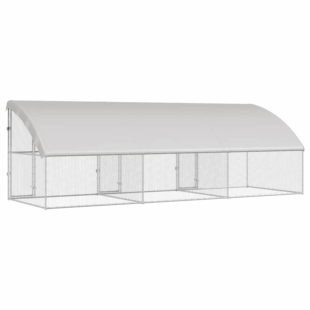 vidaXL Chicken Cage Silver 600 x 200 x 198.5 cm Galvanised steel