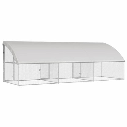 vidaXL Chicken Cage Silver 600 x 200 x 198.5 cm Galvanised steel