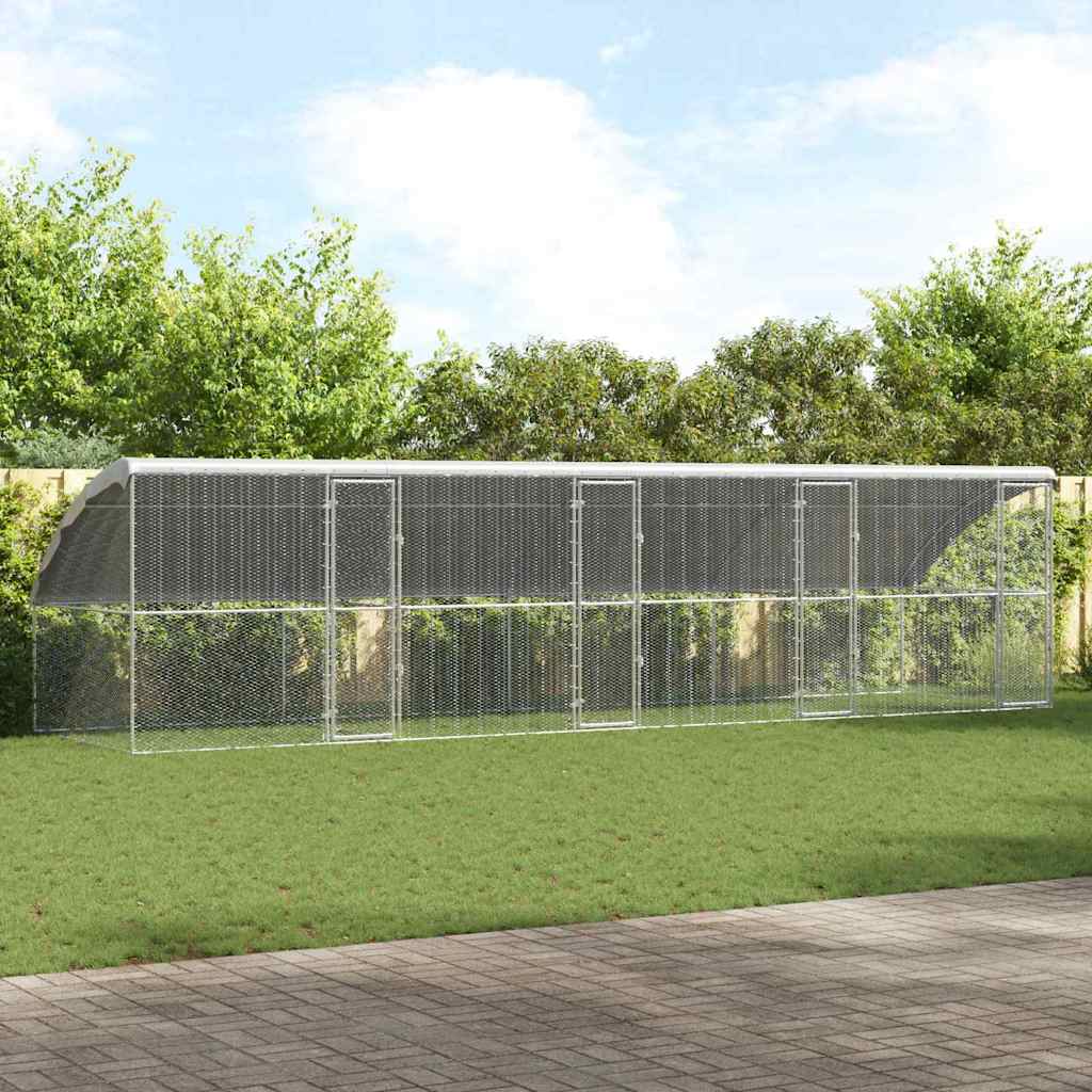 vidaXL Chicken Cage Silver 800 x 200 x 198.5 cm Galvanised steel