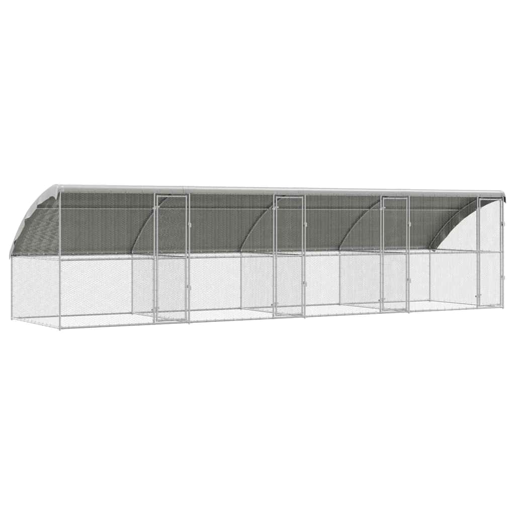 vidaXL Chicken Cage Silver 800 x 200 x 198.5 cm Galvanised steel