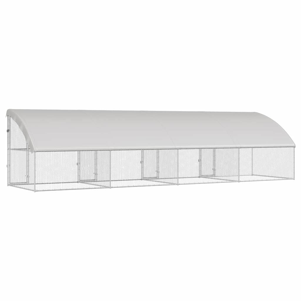 vidaXL Chicken Cage Silver 800 x 200 x 198.5 cm Galvanised steel
