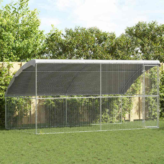 vidaXL Chicken Cage 2 pcs Silver 400 x 200 x 200 cm Galvanised Steel