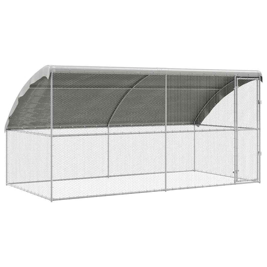 vidaXL Chicken Cage 2 pcs Silver 400 x 200 x 200 cm Galvanised Steel