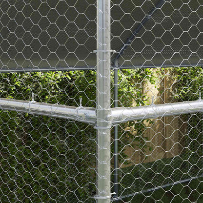 vidaXL Chicken Cage 3 pcs Silver 600 x 200 x 200 cm Galvanised Steel