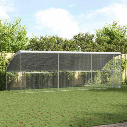 vidaXL Chicken Cage 3 pcs Silver 600 x 200 x 200 cm Galvanised Steel