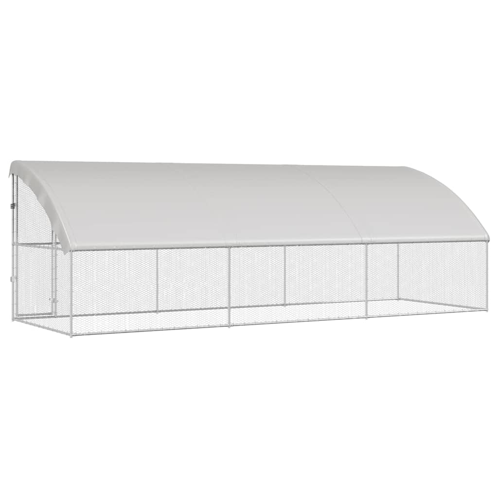 vidaXL Chicken Cage 3 pcs Silver 600 x 200 x 200 cm Galvanised Steel