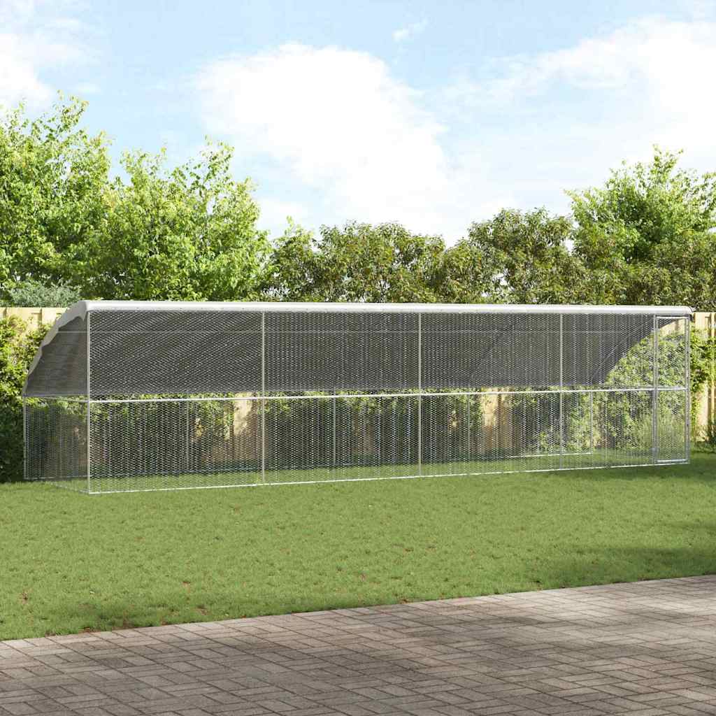 vidaXL Chicken Cage 4 pcs Silver 800 x 200 x 200 cm Galvanised Steel