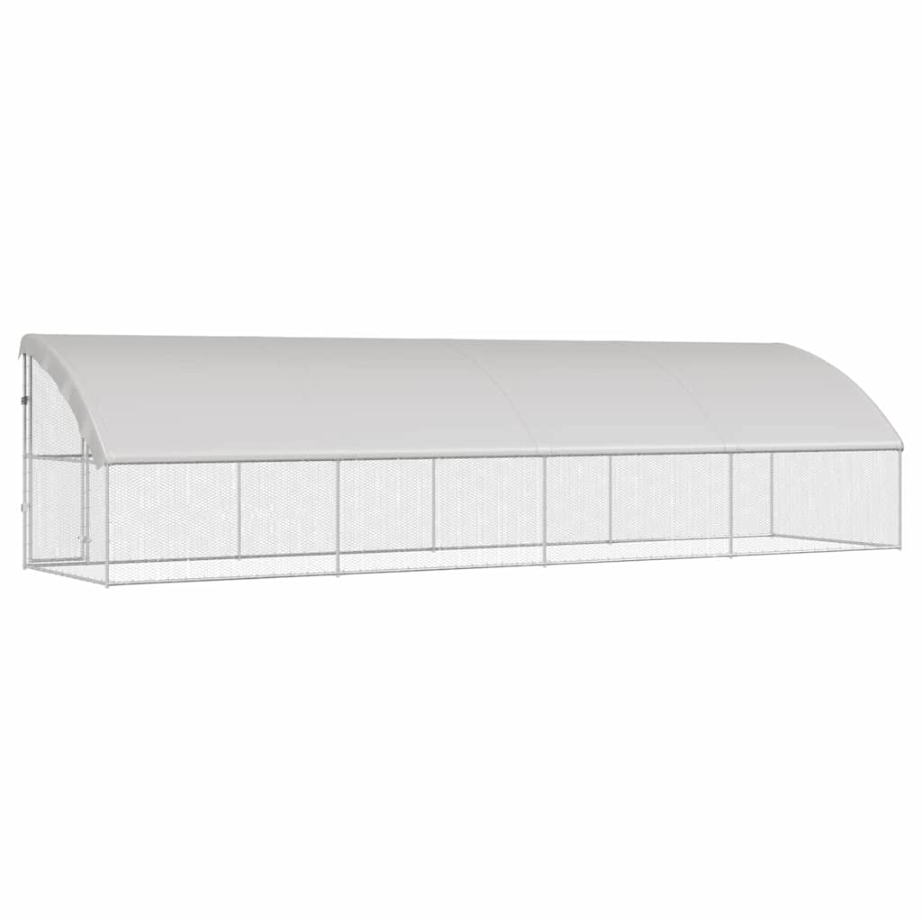 vidaXL Chicken Cage 4 pcs Silver 800 x 200 x 200 cm Galvanised Steel