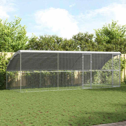vidaXL Chicken Cage Silver 600 x 200 x 198.5 cm Galvanised steel