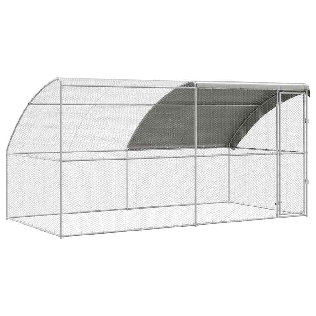 vidaXL Chicken Cage Silver 400 x 200 x 198.5 cm Galvanised steel