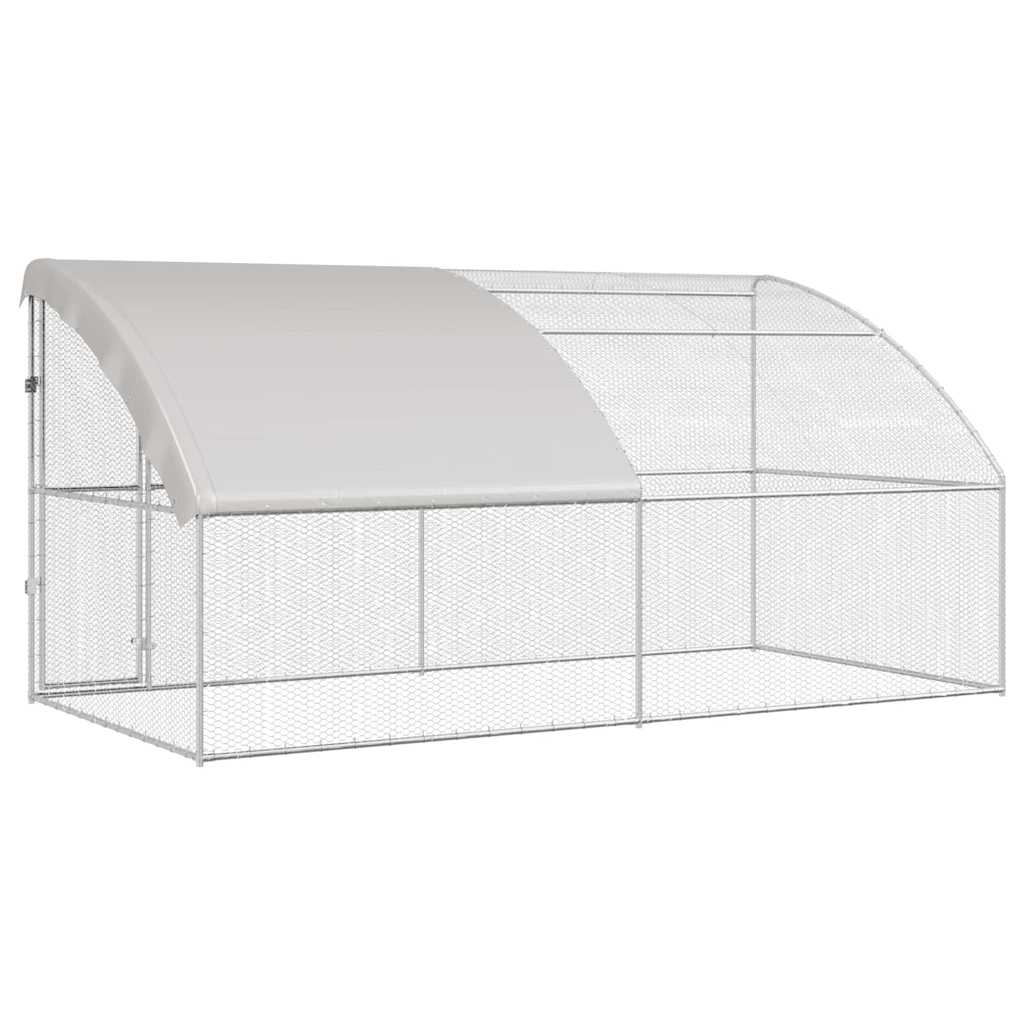 vidaXL Chicken Cage Silver 400 x 200 x 198.5 cm Galvanised steel