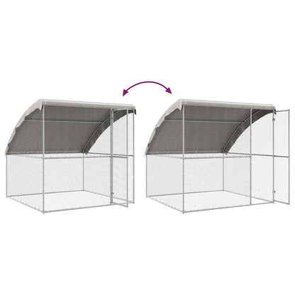 vidaXL Chicken Cage Silver 400 x 200 x 198.5 cm Galvanised steel