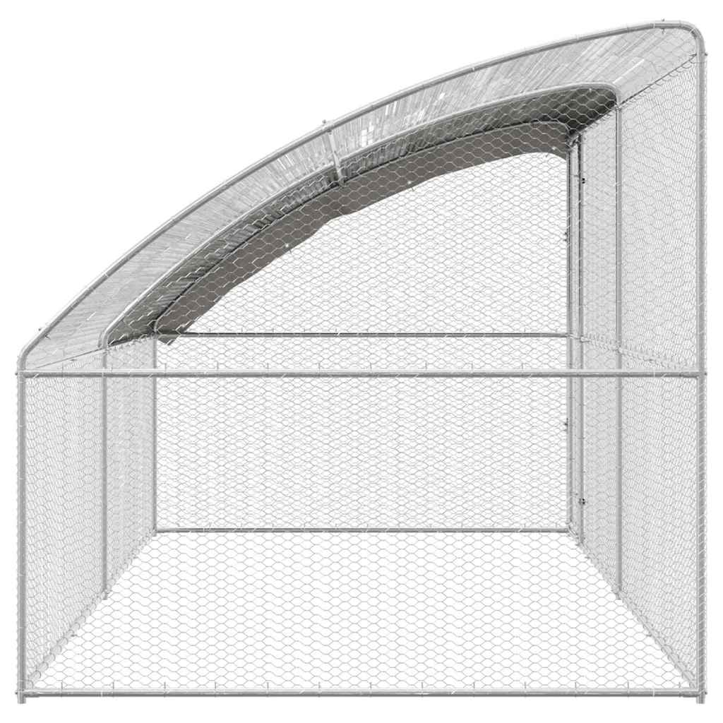 vidaXL Chicken Cage Silver 400 x 200 x 198.5 cm Galvanised steel