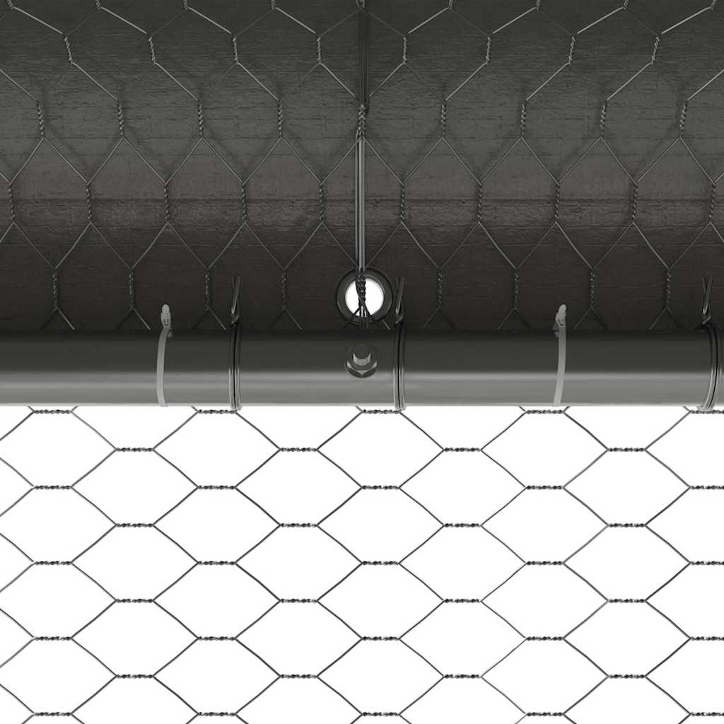 vidaXL Chicken Cage 3 pcs Silver 600 x 200 x 200 cm Steel and PE