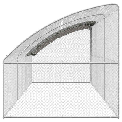 vidaXL Chicken Cage 3 pcs Silver 600 x 200 x 200 cm Steel and PE