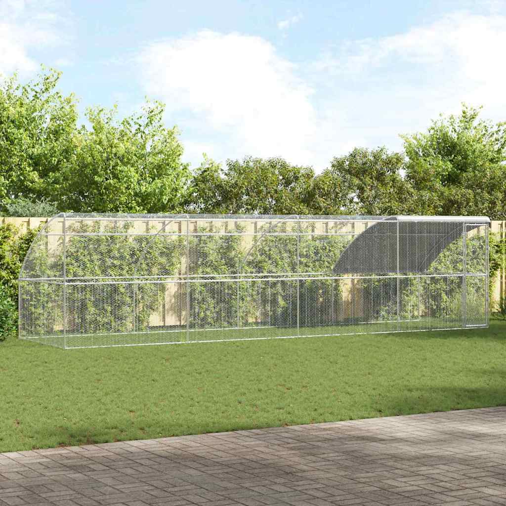 vidaXL Chicken Cage Silver 800 x 200 x 198.5 cm Galvanised steel