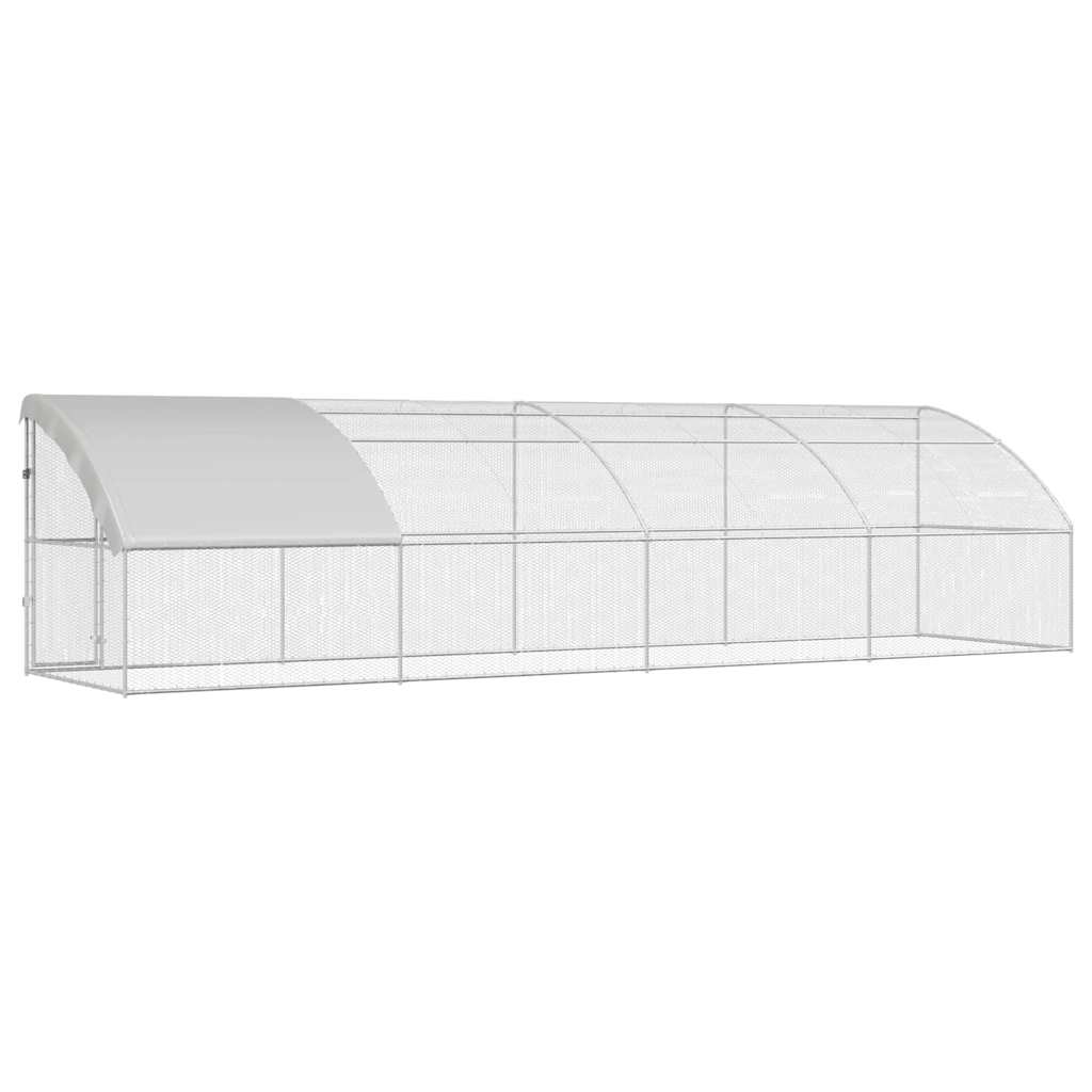 vidaXL Chicken Cage Silver 800 x 200 x 198.5 cm Galvanised steel