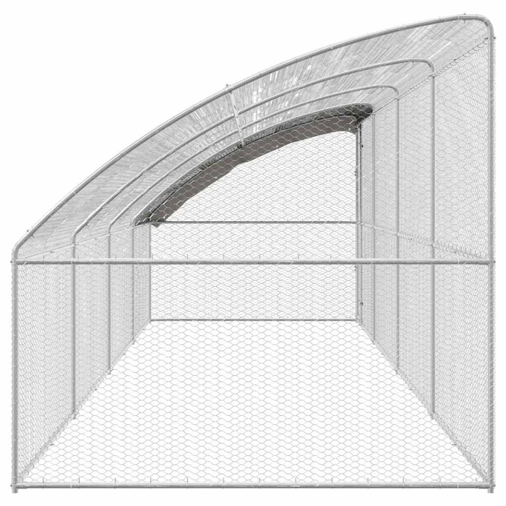 vidaXL Chicken Cage Silver 800 x 200 x 198.5 cm Galvanised steel