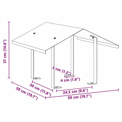 vidaXL Chimney Hood Silver 50 x 50 x 37 cm Stainless Steel