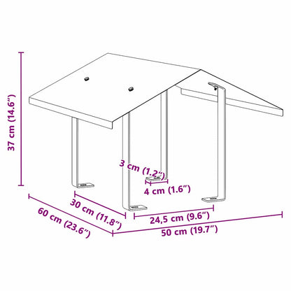 vidaXL Chimney Hood Silver 50 x 60 x 37 cm Stainless Steel
