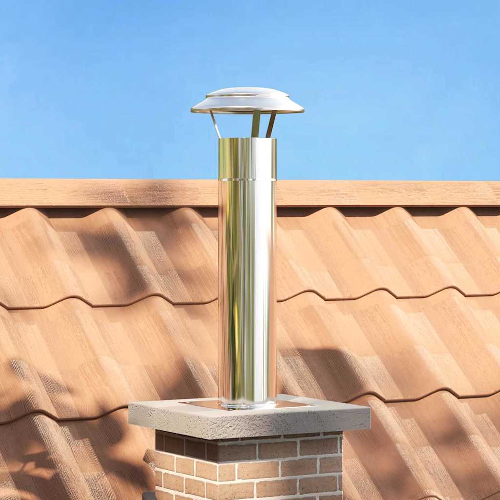 vidaXL Chimney Head Extension Silver 24 x 24 x 50 cm Stainless Steel