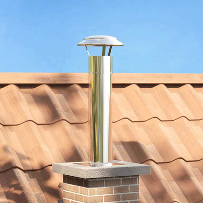vidaXL Chimney Head Extension Silver 24 x 24 x 50 cm Stainless Steel