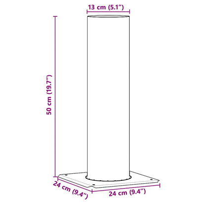 vidaXL Chimney Head Extension Silver 24 x 24 x 50 cm Stainless Steel