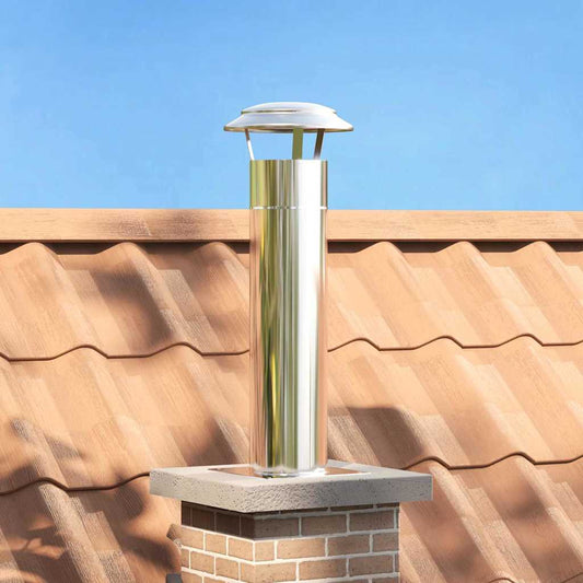 vidaXL Chimney Head Extension Silver 26 x 26 x 50 cm Stainless Steel