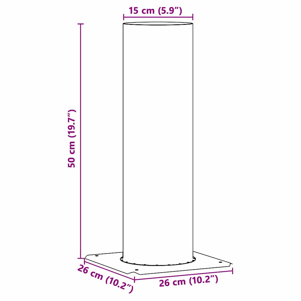 vidaXL Chimney Head Extension Silver 26 x 26 x 50 cm Stainless Steel