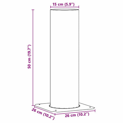 vidaXL Chimney Head Extension Silver 26 x 26 x 50 cm Stainless Steel