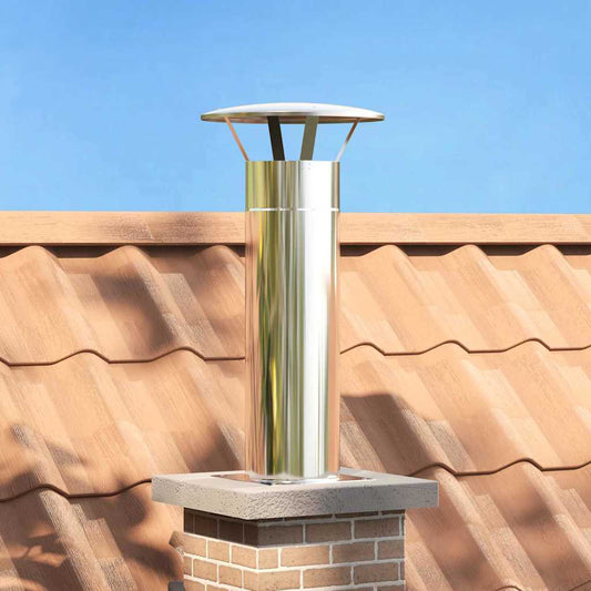 vidaXL Chimney Head Extension Silver 29 x 29 x 50 cm Stainless Steel