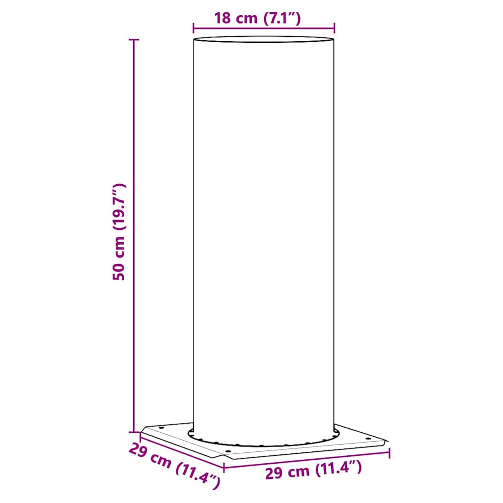 vidaXL Chimney Head Extension Silver 29 x 29 x 50 cm Stainless Steel
